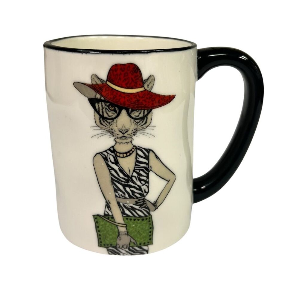 Signature Housewares Cat Lady Ceramic Mug 17.5 oz Multicolor